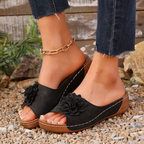 Ladies' 👡 Soft Grip Wedge Sandals, Toe-Free 🌬️ & Airy for Daily Walks 🚶‍♀️